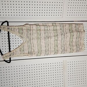 Sam & Lavi Size Large Mini Dress Lightweight Fridge Detail Multi-colored Stripes